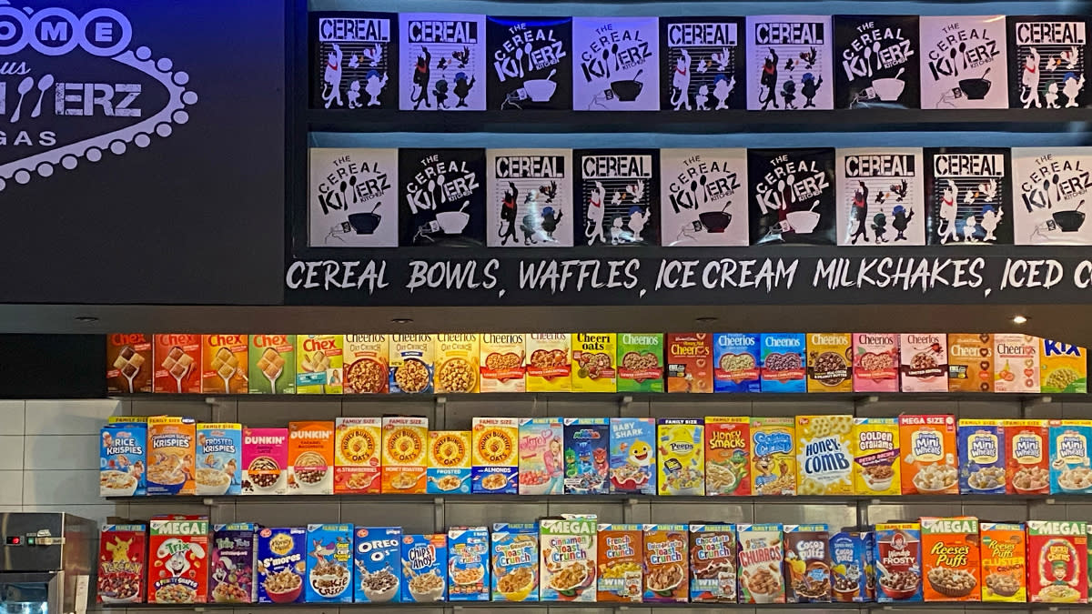 Cereals on display at Cereal Killerz in Las Vegas