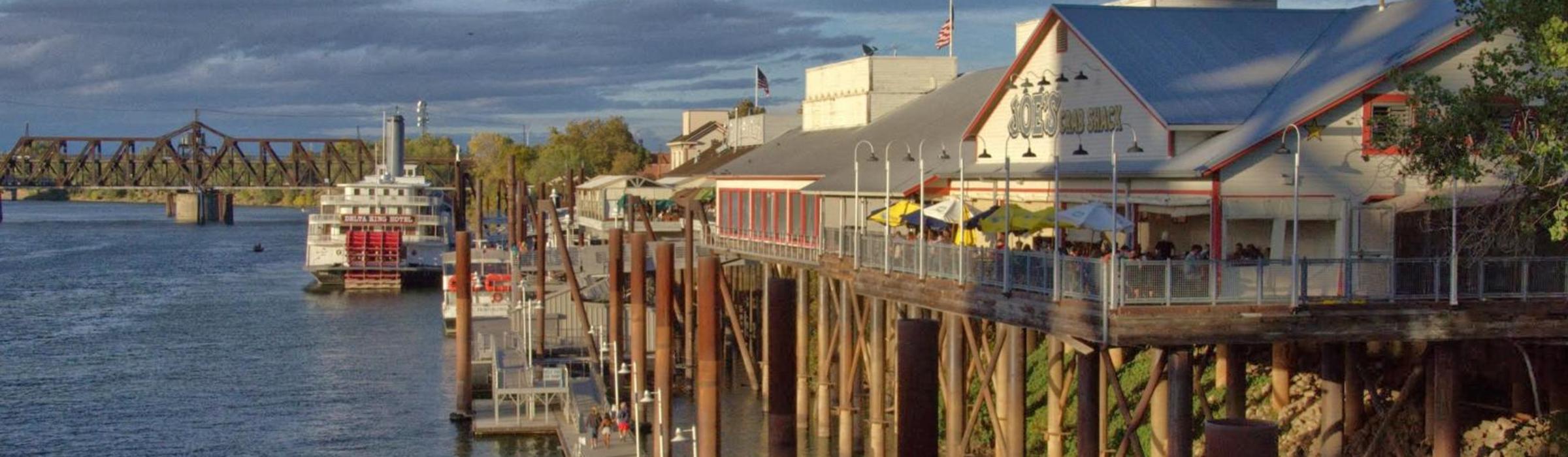 Old Sacramento Waterfront Visit City Scene Old Sac River View