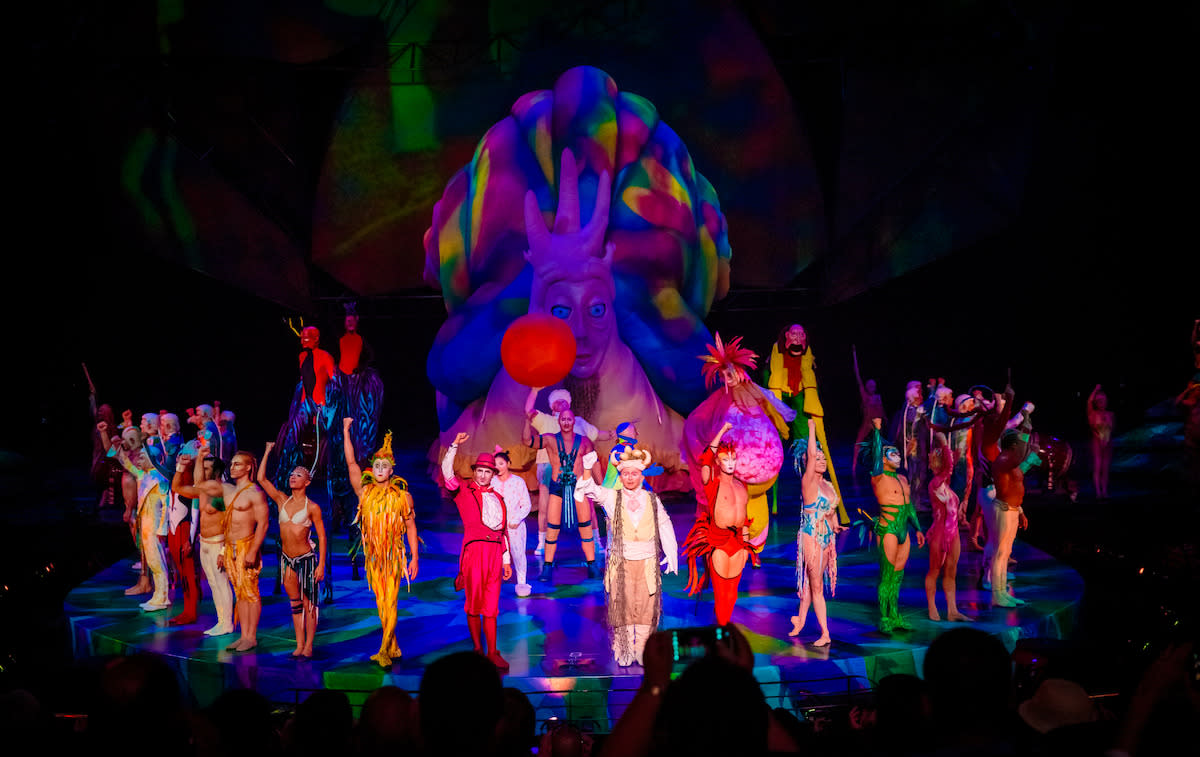 Performers on stage at Mystere at Treasure Island in Las Vegas