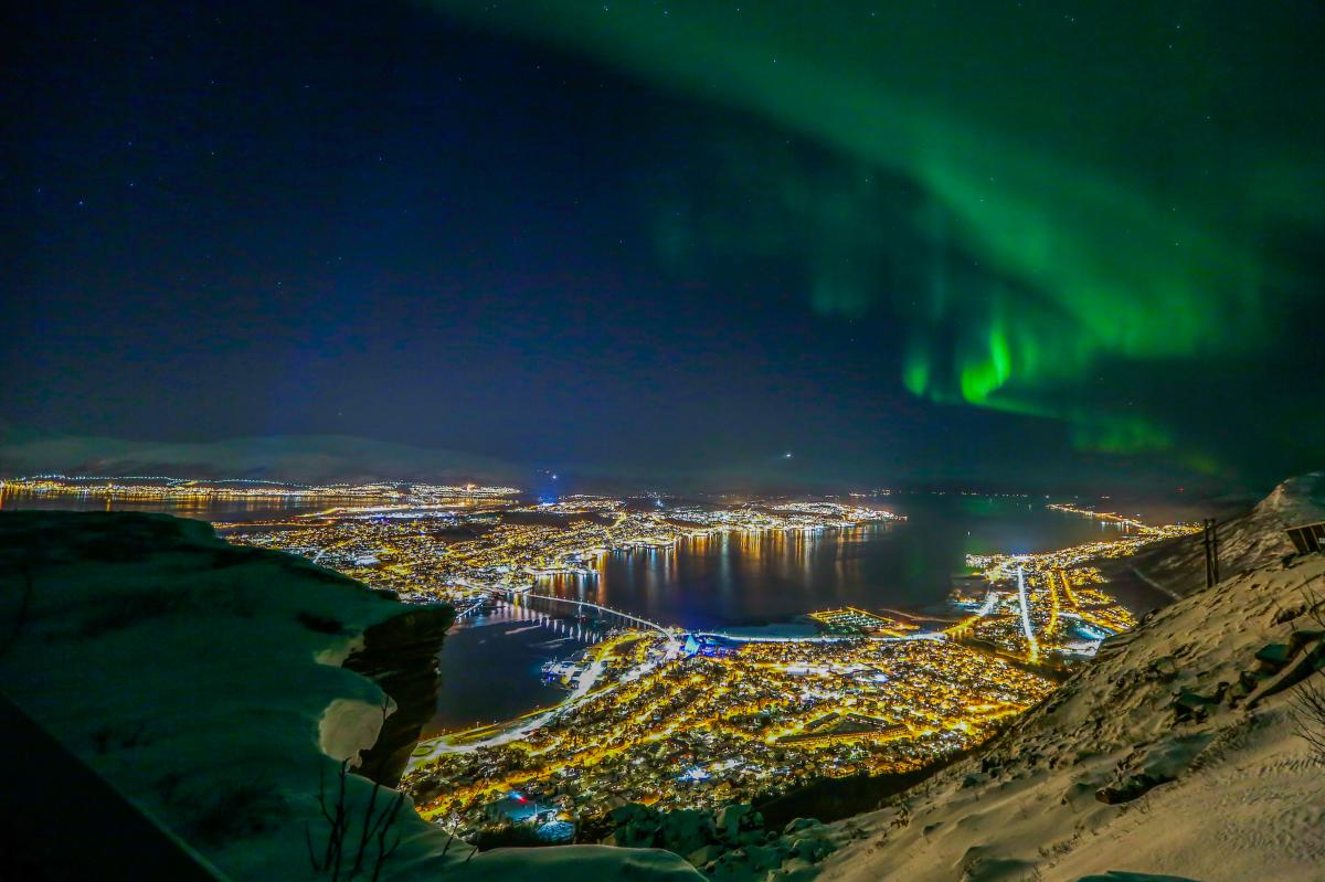 Northern lights over Tromsø in Northern Norway