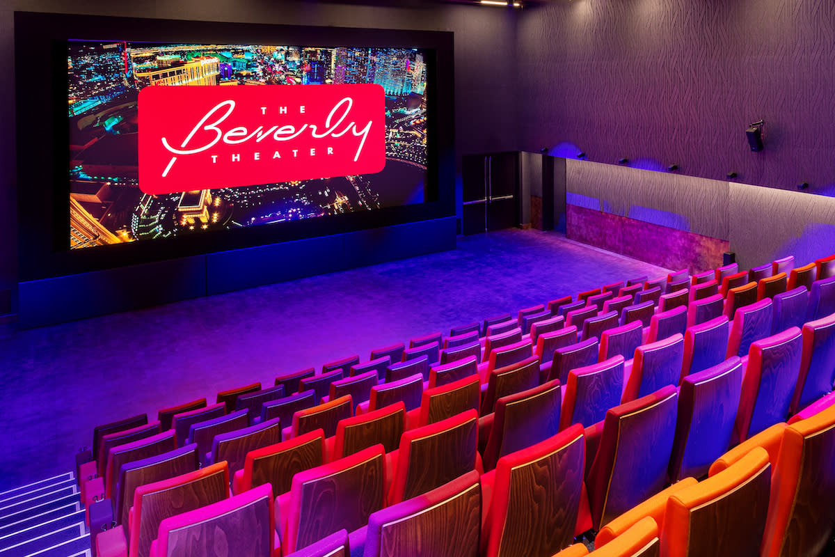 Experience the stunning lights and screens of the Beverly Theater in Las Vegas.