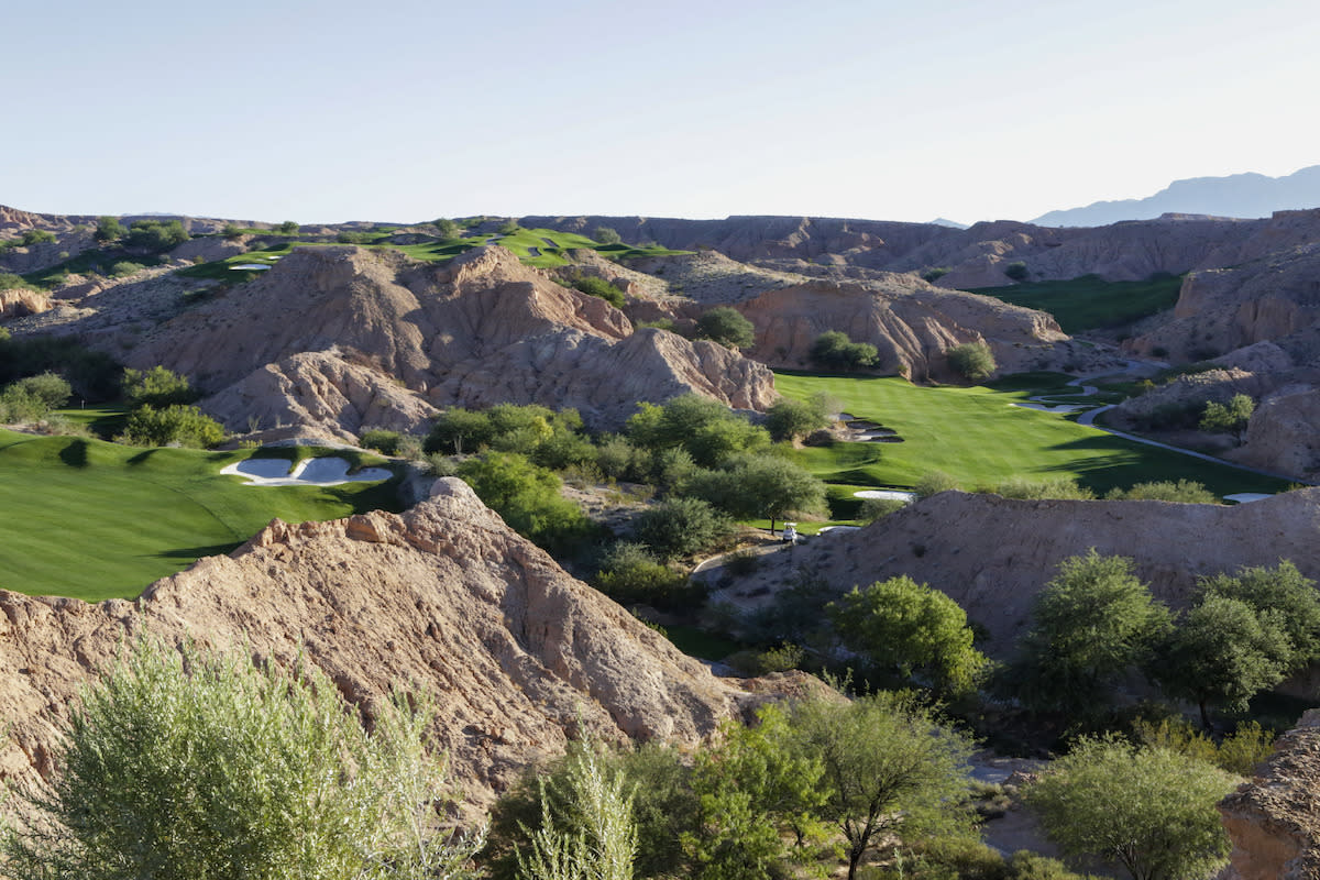 An aerial shot of Wolf Creek Golf Club.