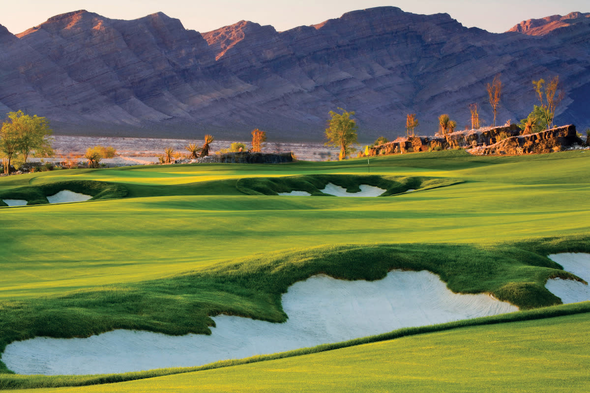 Swing at some balls at gorgeous The Coyote Springs Golf Club in Mesquite.