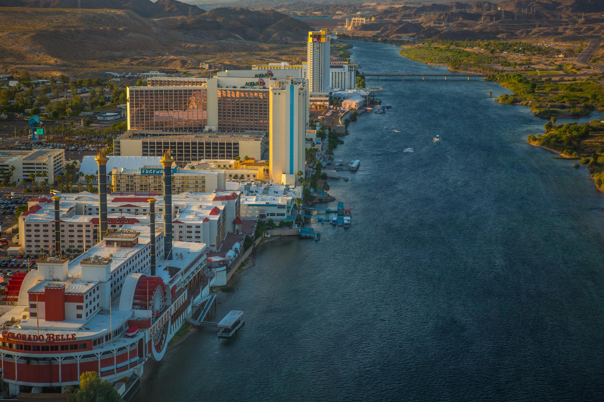 View of Laughlin riverfront from above