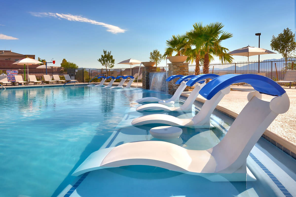 Take a dip into the crystal clear waters of the poolside at Holiday Inn Express and Suites – Mesquite.