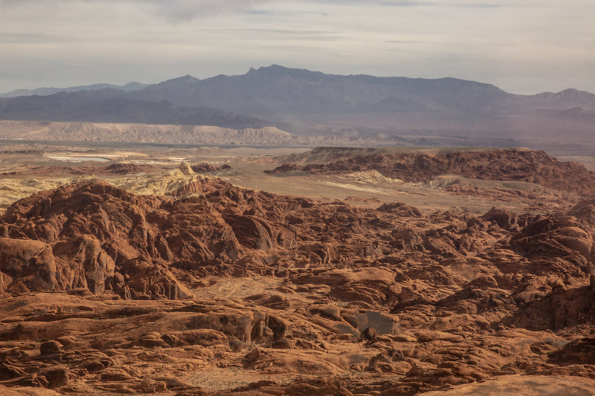 A gorgeous overlook of Valley of Fire State Park.
