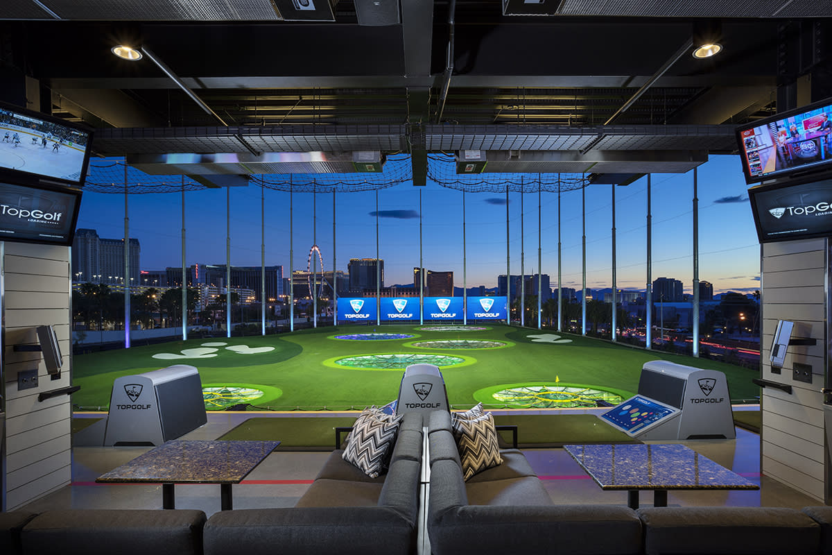 Take a swing at a couple of golf balls at TopGolf in Las Vegas!