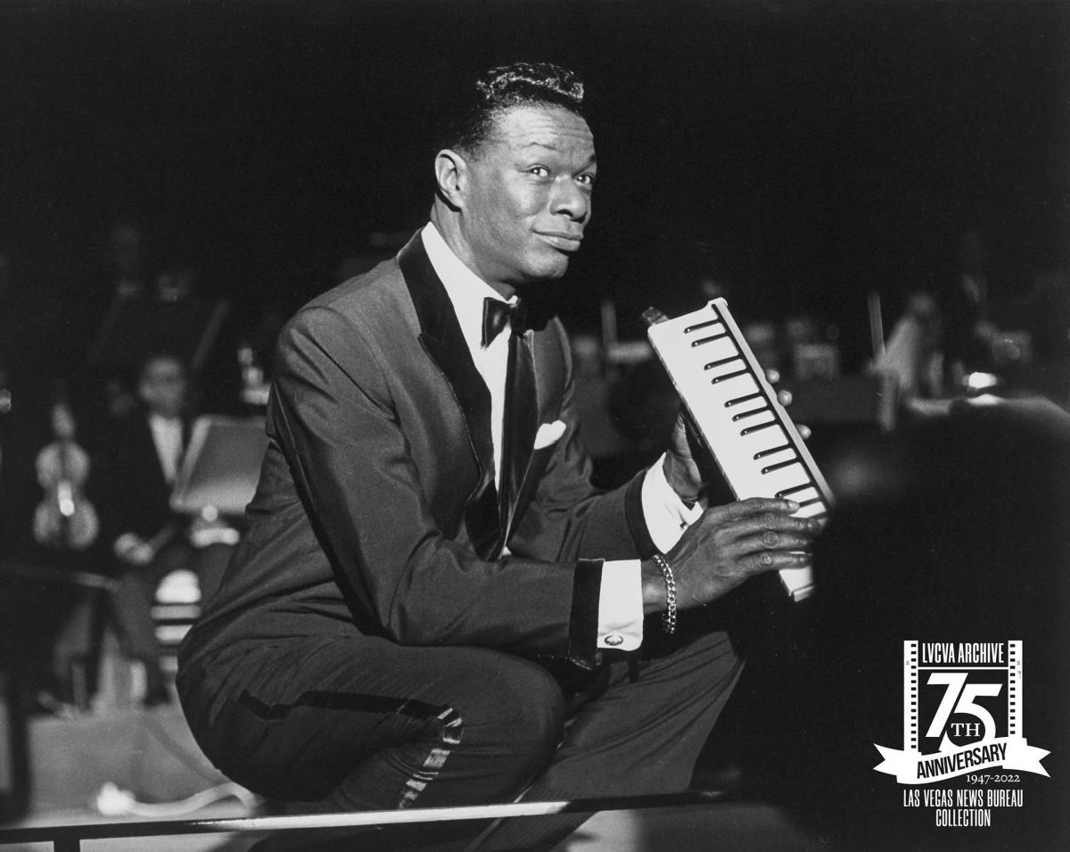 Nat King Cole performing at the Sands in Las Vegas in 1962