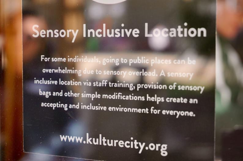 Sign for Sensory Inclusion Location at the zoo in Grand Rapids