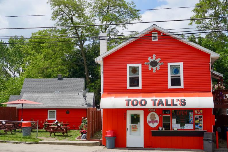 Too Tall's offers soft serve ice cream and other treats, as well as a full food menu.