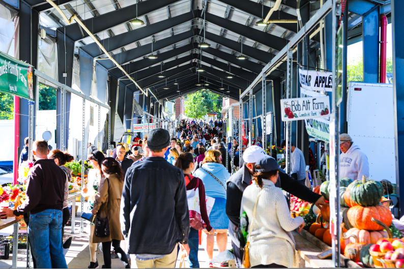 After breakfast, explore locally grown and made food and other artisan products at Fulton Street Farmers Market.