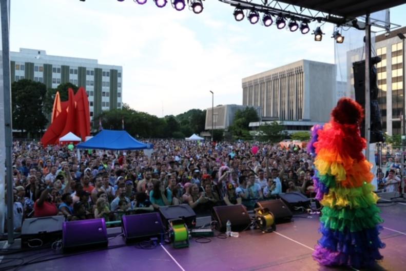 Batty Davis performing at 2018 Pride Festival in Grand Rapids