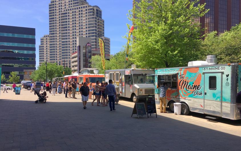 Stop by Relax at Rosa for lunch and great views of downtown Grand Rapids.