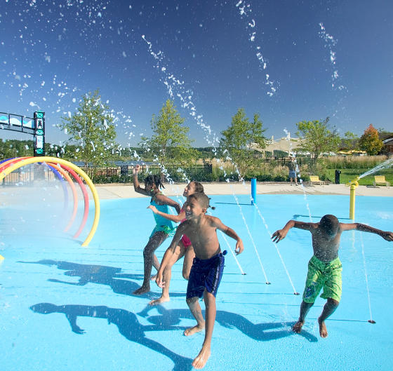 Millennium Park's splash pad is a great place to cool off while having fun.