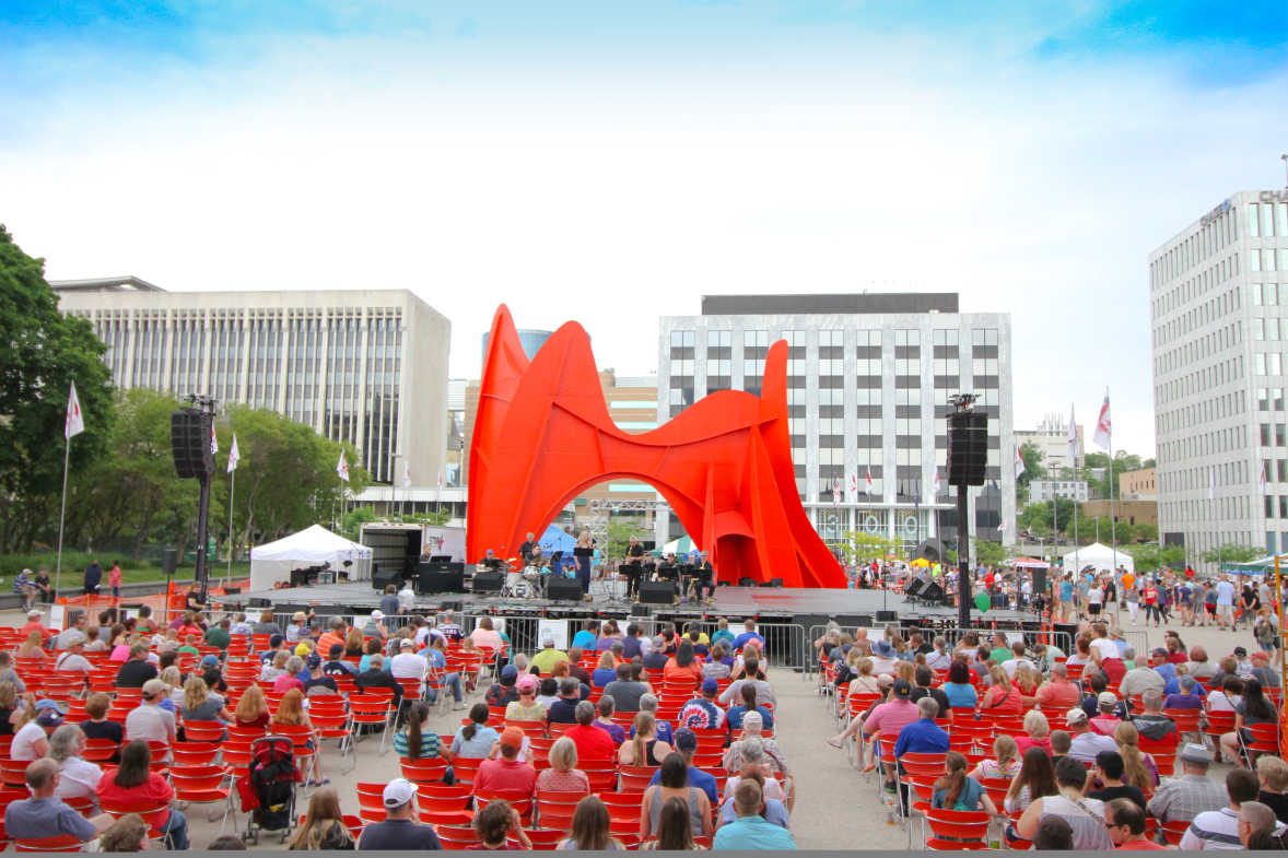 La Grande Vitesse at Calder Plaza Calder Sculpture in Grand Rapids