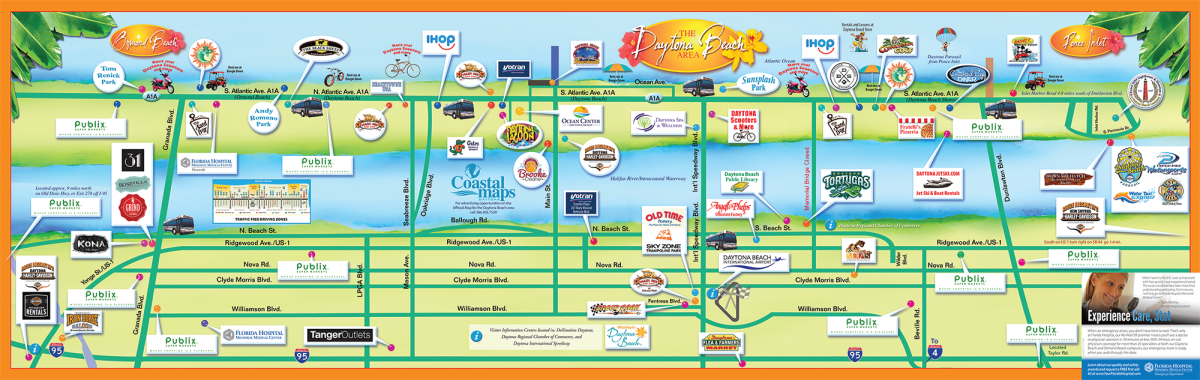 Daytona Beach Area Attractions Map Things To Do In
