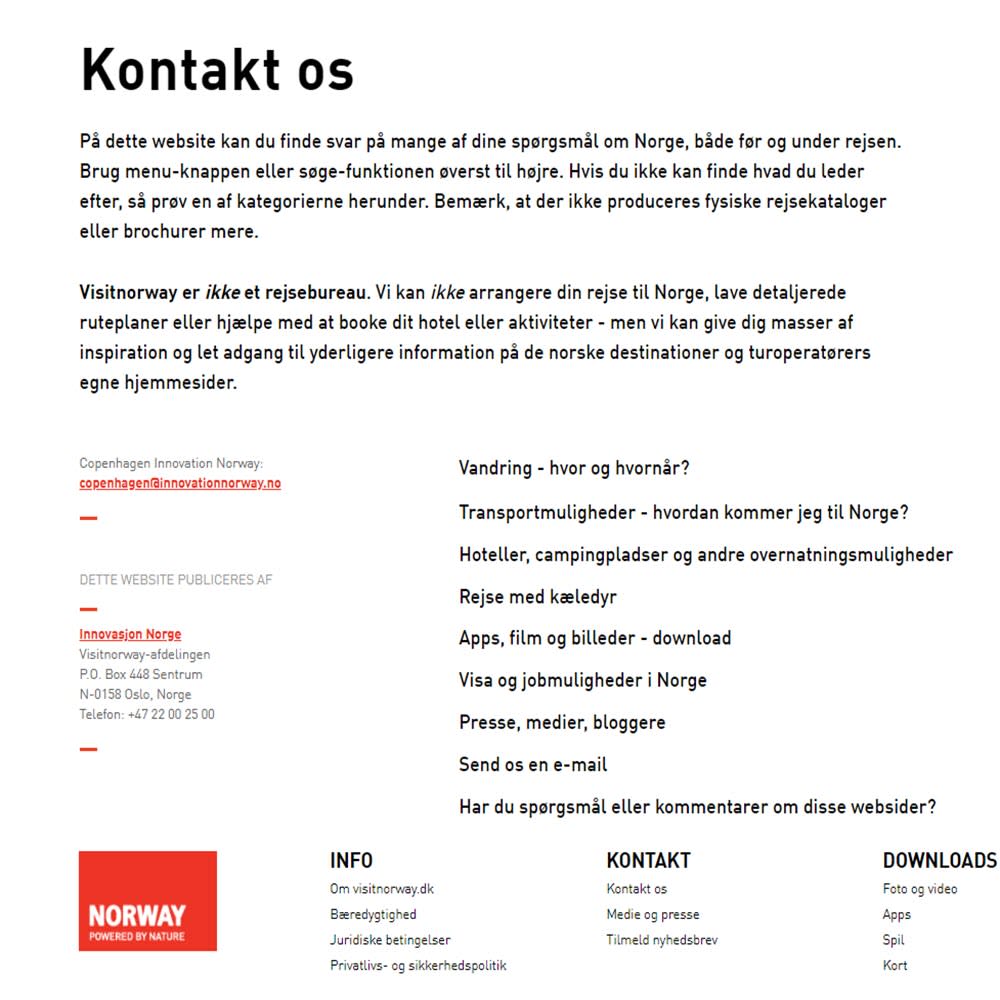 Kontakt os - den officielle rejseguide til Norge 