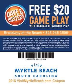 New York Coupons: Free $20 Game Play at Dave & Buster's