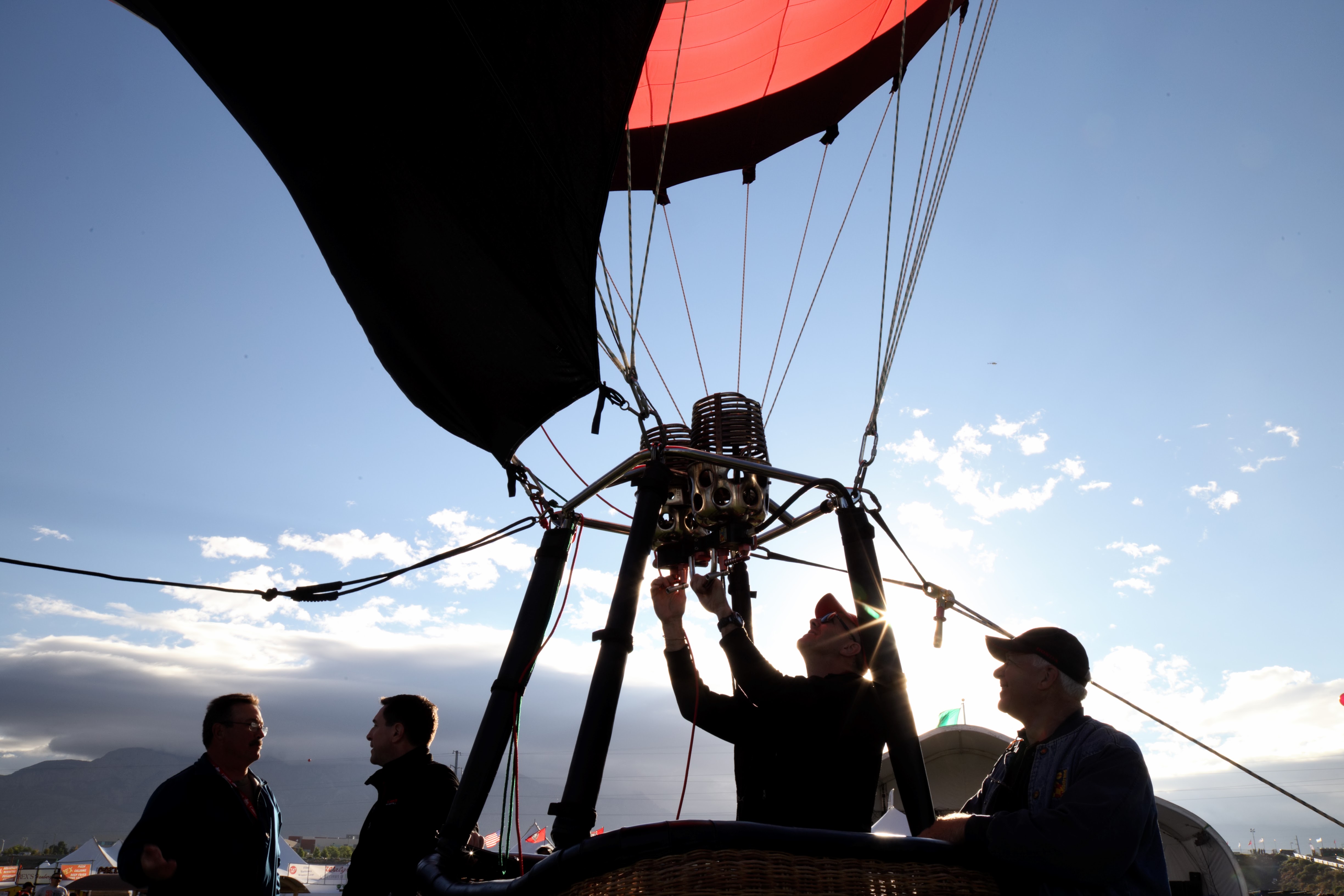 Balloon pilot preparing to take off