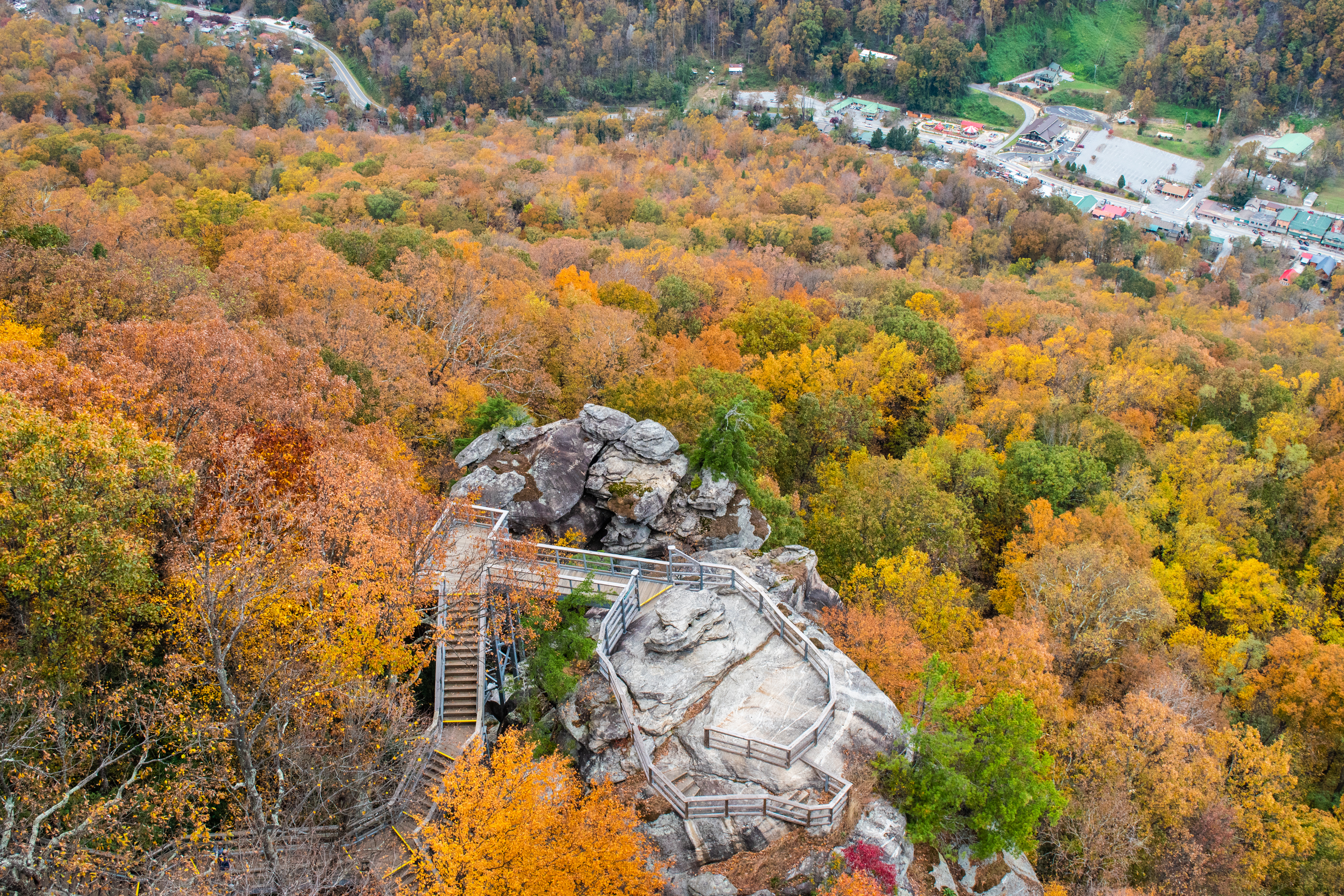 Fall color at Chimney Rock State Park near Asheville, NC