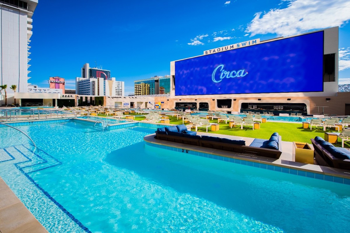 Outdoor pool scene at Circa Resort Las Vegas
