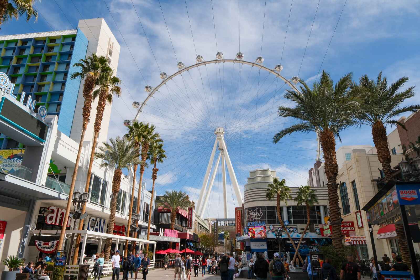 Night view of the illuminated Plaza Hotel and Casino in downtown Las Vegas