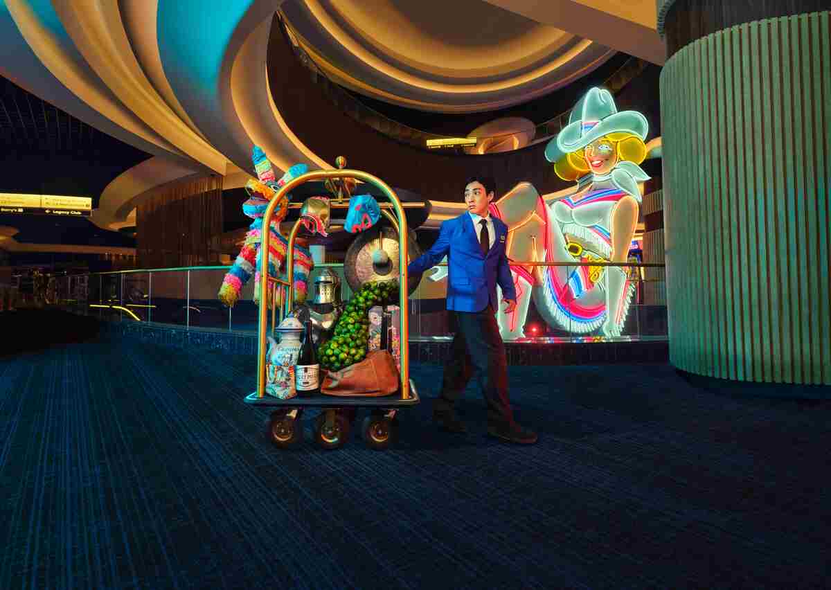 Moveable Feast bellhop cart, Circa Resort lobby