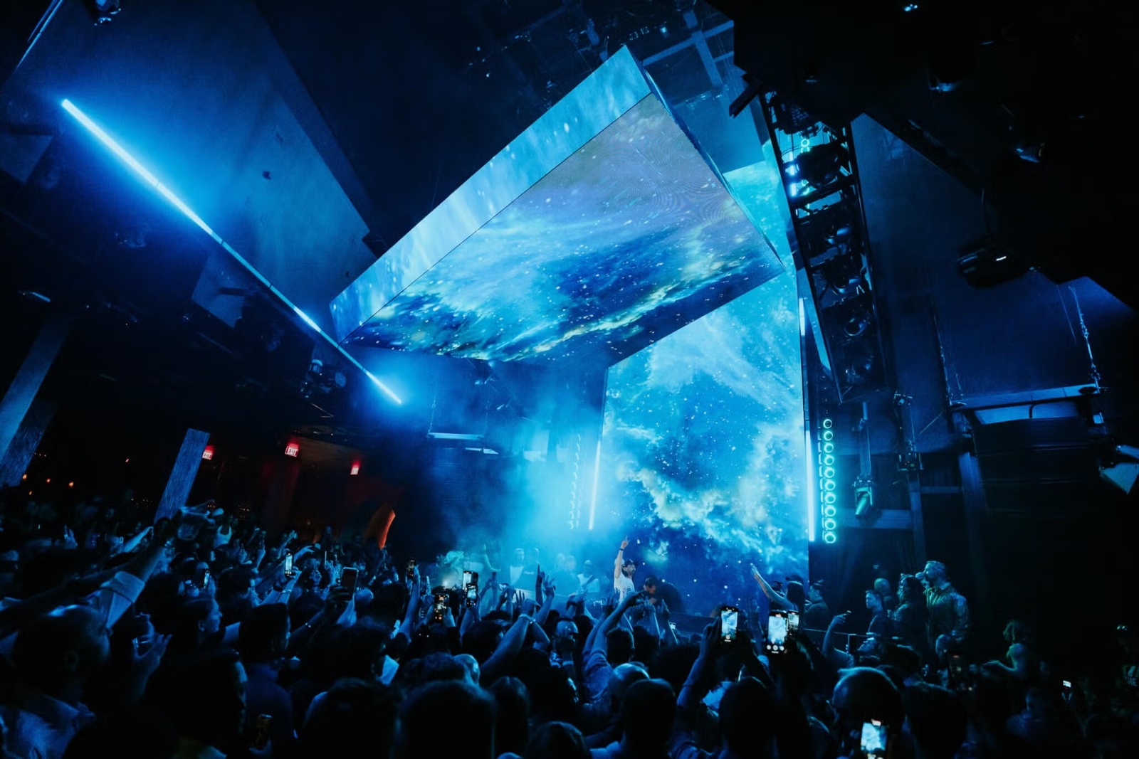 Marquee Nightclub at The Cosmopolitan Las Vegas with massive LED screens and packed dance floor