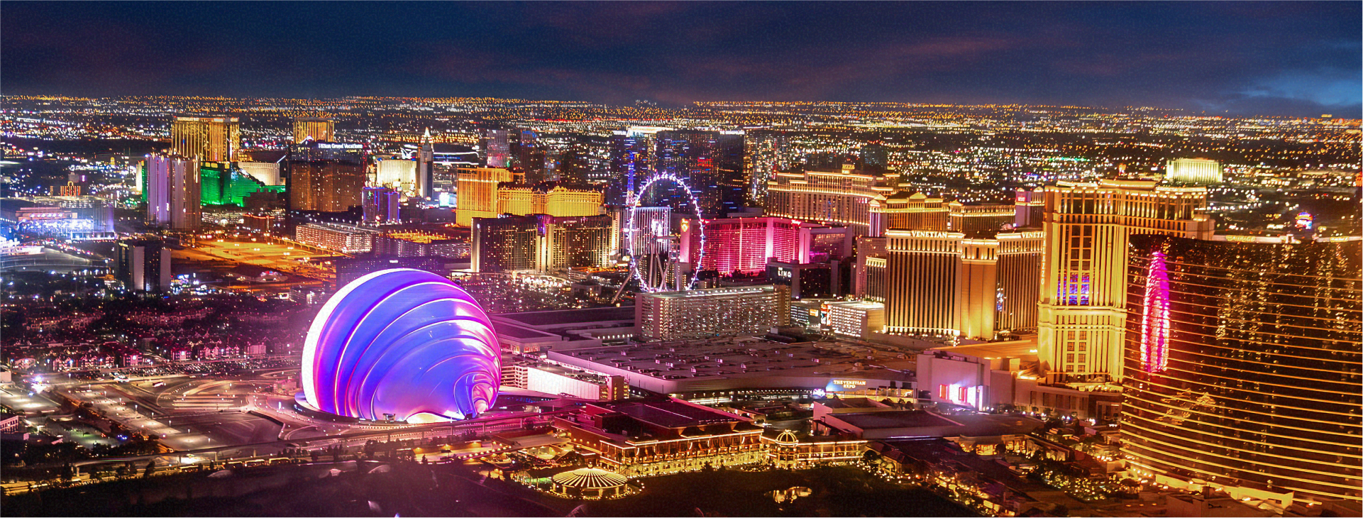 Las Vegas Monorail with Las Vegas Convention Center in the background.
