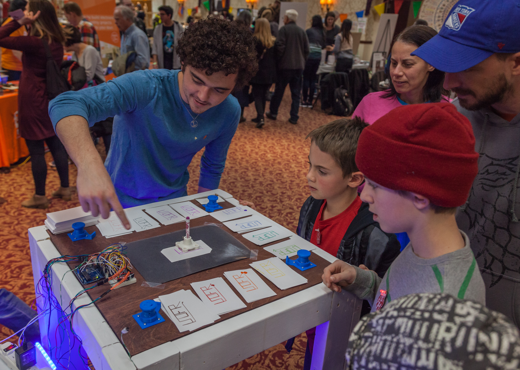 Children participating in interactive activity at Rochester Mini Maker Faire 2017
