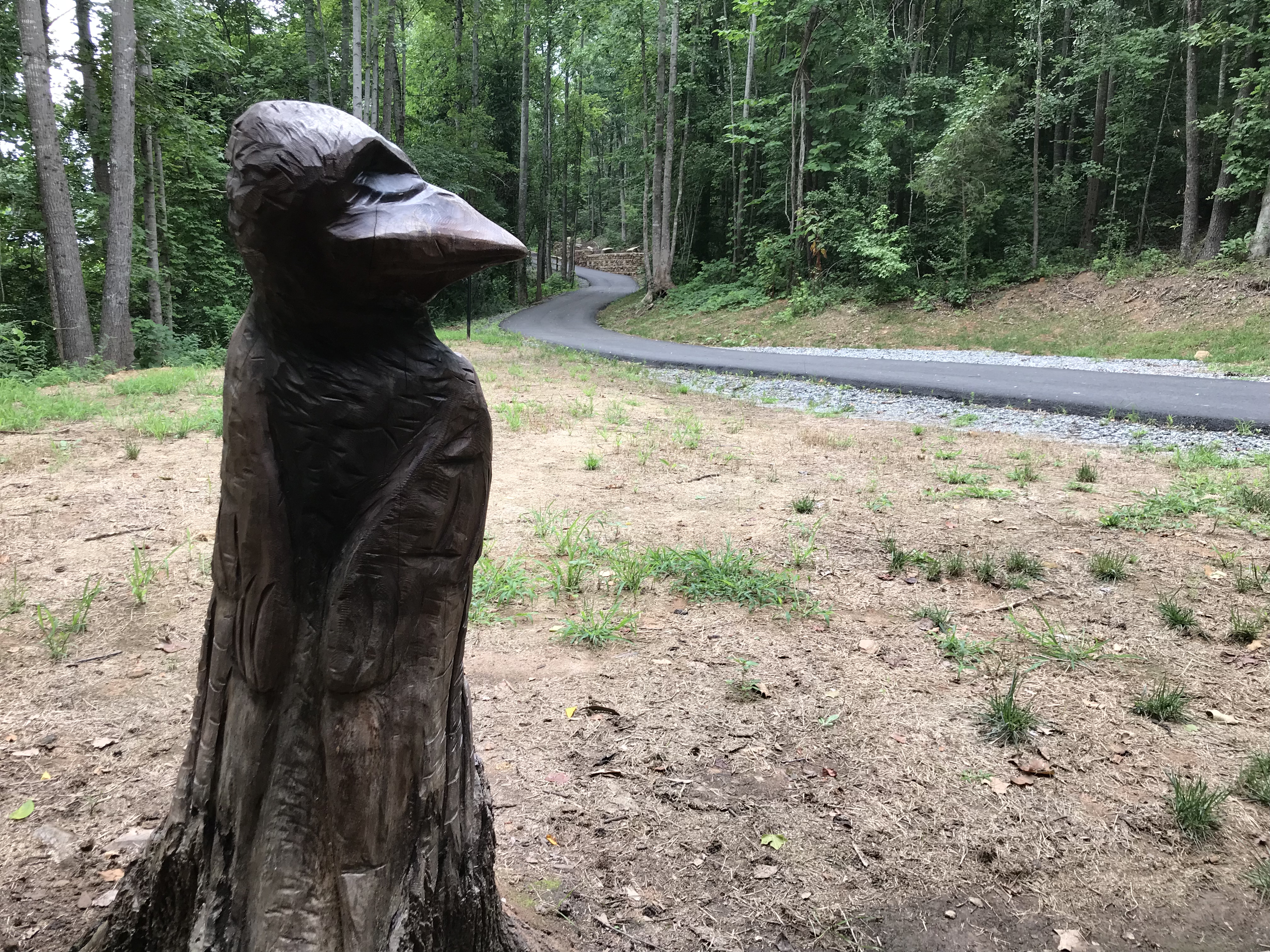 Purple Martin Wood Carving on the Greenway