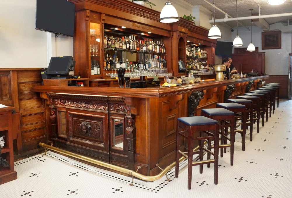 The Mercantile Kitchen and Bar stools at the bar