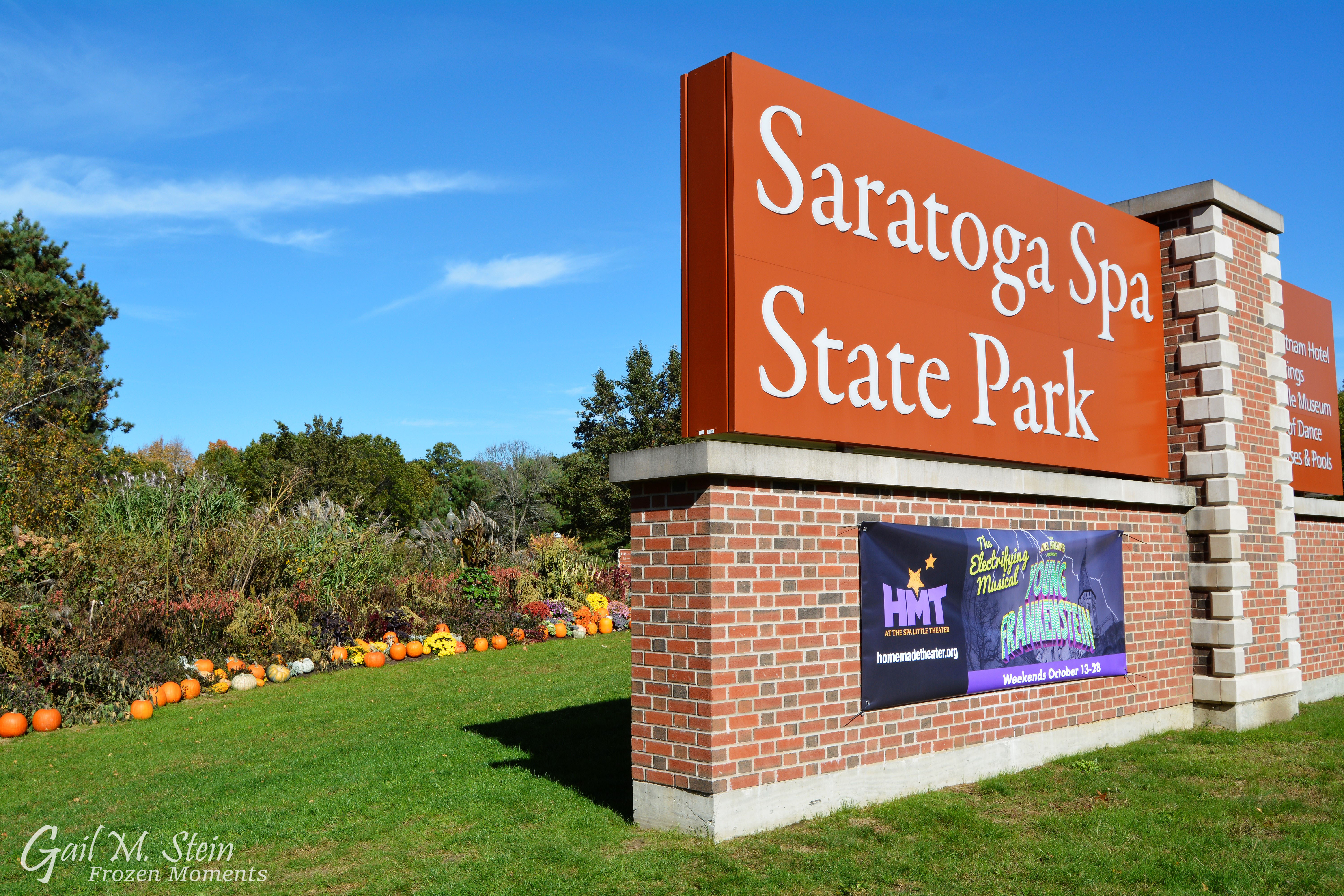 State park sign by road