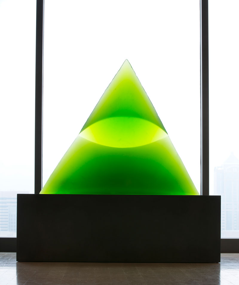Tacoma Art Museum Glass Art Exhibit - Green Eye of the Pyramid III